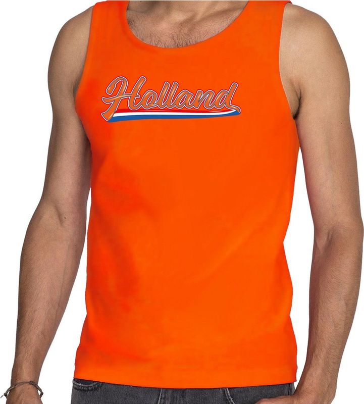 Bellatio Decorations - Tanktop - Oranje - Katoen - Nederland Supporter