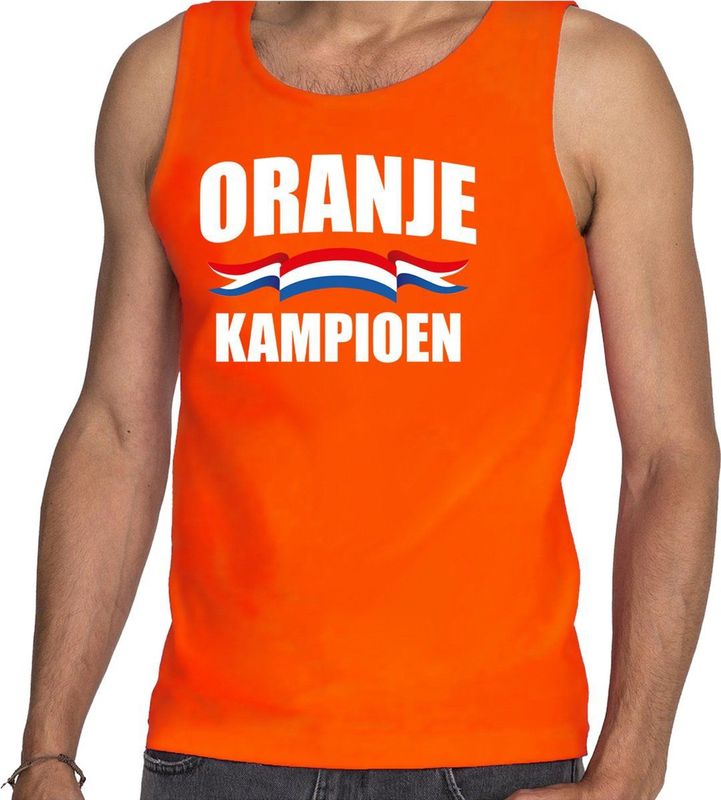 Bellatio Decorations - Tanktop - Oranje - 100% Katoen - Nederland Supporter
