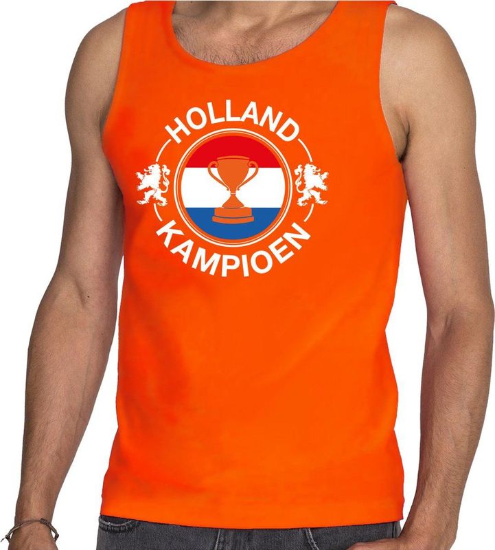 Bellatio Decorations - Tanktop - Oranje - Holland Kampioen met Beker