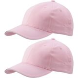 4x stuks lichtroze baseball cap 100% katoen - Voordelige roze petjes/caps voor volwassenen