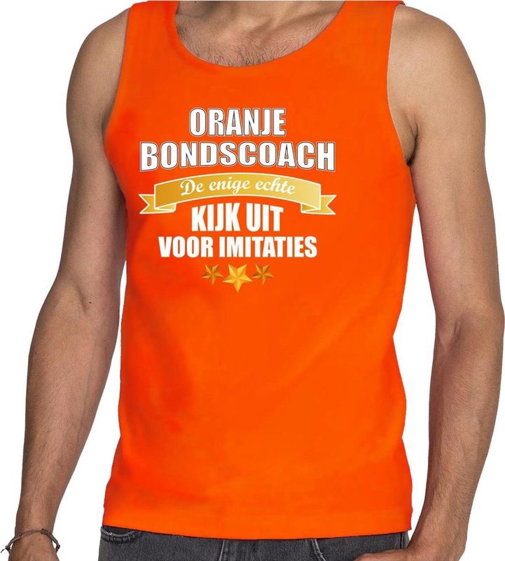 Bellatio Decorations - Tanktop - Oranje - Katoen