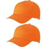 Set van 4x stuks 5-panel baseball petjes /caps in de kleur oranje voor volwassenen - Supporters/koningsdag