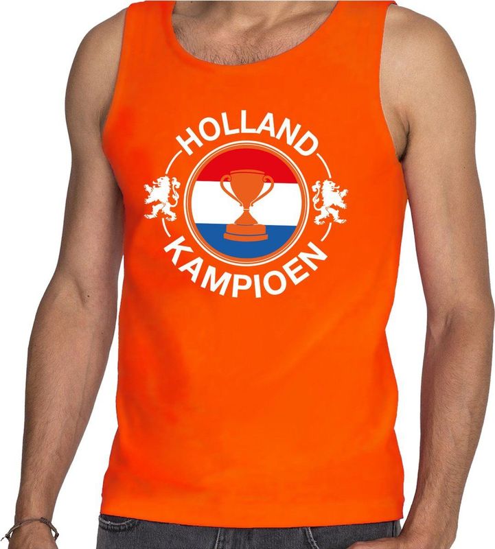 Bellatio Decorations - Tanktop - Oranje - Holland Kampioen met Beker - Nederland Supporter