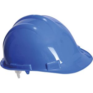Set van 2x stuks veiligheidshelmen/bouwhelmen hoofdbescherming blauw verstelbaar 55-62 cm