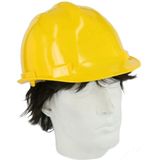 Set van 4x stuks veiligheidshelmen/bouwhelmen hoofdbescherming geel verstelbaar 55-62 cm