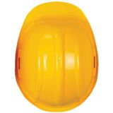 Set van 4x stuks veiligheidshelmen/bouwhelmen hoofdbescherming geel verstelbaar 55-62 cm
