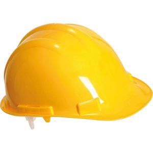 Set van 4x stuks veiligheidshelmen/bouwhelmen hoofdbescherming geel verstelbaar 55-62 cm - Veiligheidshelmen