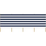 2x Stuks strand/camping windscherm gestreept wit/blauw 2,25 meter x 120 cm - Windschermen