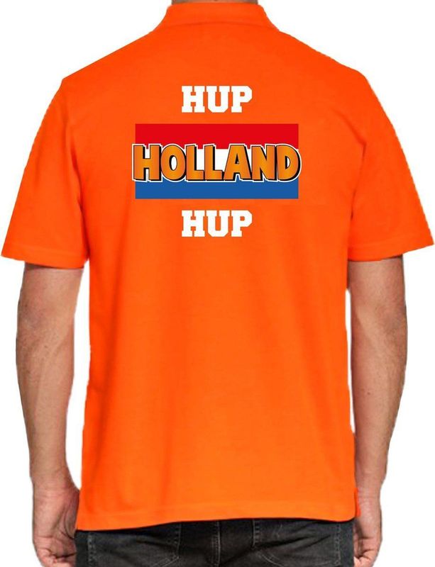 Bellatio Decorations - Poloshirt - Oranje - Grote Maten - Heren - Hup Holland Hup