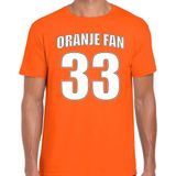 Oranje race fan t-shirt voor heren - Oranje fan nummer - Nederland supporter