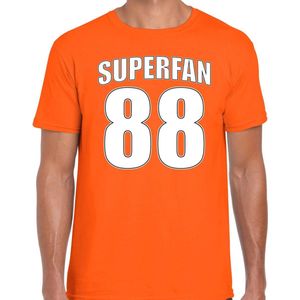 Oranje t-shirt voor heren - Superfan nummer 88 - Nederland supporter - EK WK shirt outfit