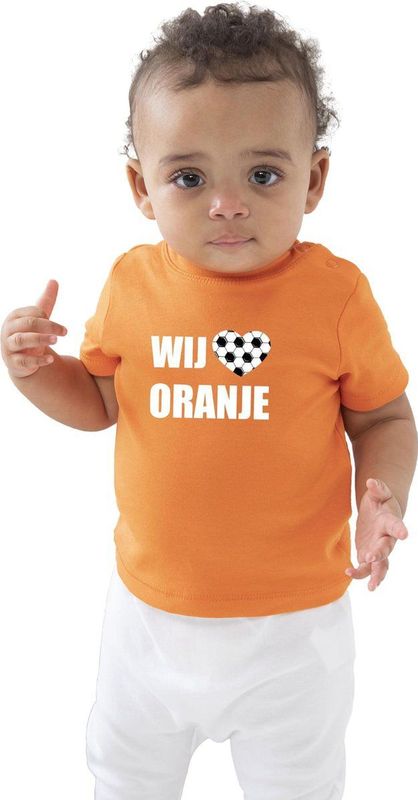 Bellatio Decorations - T-shirt - Oranje - Katoen - Voor Baby