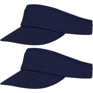 2x stuks navy blauwe zonneklep pet voor volwassenen - Zonneklep