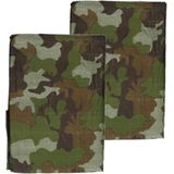 2x Stuks Groene Camouflage Afdekzeilen / Dekzeilen - 3 X 4 Meter - Dekkleed / Zeil - Legerprint