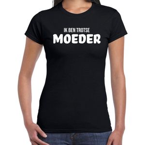 Ik ben trotse moeder - t-shirt zwart voor dames - mama kado shirt moederdag cadeau