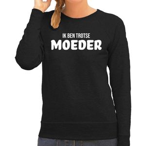 Ik ben trotse moeder - sweater zwart voor dames - mama kado trui / moederdag cadeau