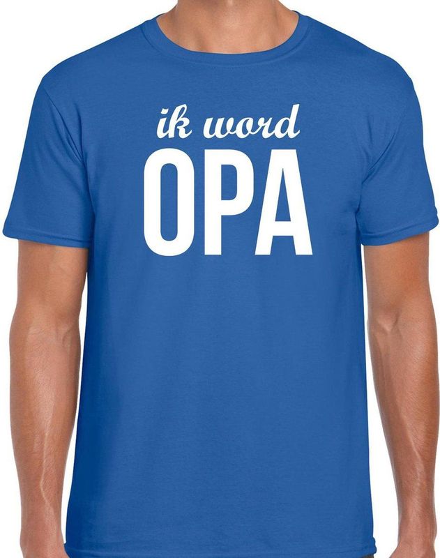 Ik word opa - t-shirt blauw voor heren - Cadeau aankondiging zwangerschap opa aanstaande opa