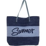 Strandtas Summer blauw 38 x 40 cm - Strandshoppers van polyester