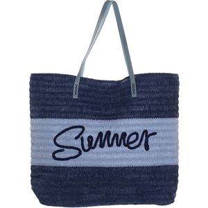 Strandtas Summer blauw 38 x 40 cm - Strandshoppers van polyester