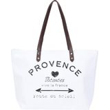 Strandtas Provence wit 31 x 45 cm - Strandshoppers van polyester