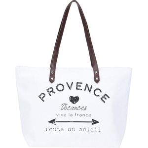 Strandtas Provence wit 31 x 45 cm - Strandshoppers van polyester