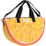 Strandtas/sporttas sinaasappel 32 x 50 cm - Strandshoppers/sporttassen van polyester