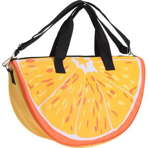 Strandtas/sporttas sinaasappel 32 x 50 cm - Strandshoppers/sporttassen van polyester