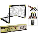 Set van 2x stuks pop-up voetbalgoals/voetbaldoelen 90 x 59 cm - Inklapbare/vouwbare voetbal doelen