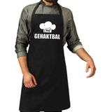 Chef gehaktbal schort / keukenschort zwart heren