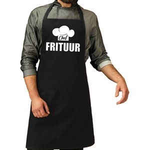 Chef frituur schort / keukenschort zwart heren