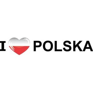 10x stuks I Love Polska/Polen vlaggen thema sticker 19 x 4 cm - Supporters artikelen