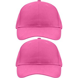 4x stuks 6-panel baseball fuchsia roze caps/petjes