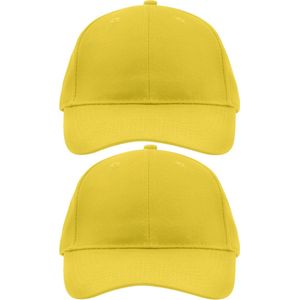 4x stuks 6-panel baseball gele caps voor volwassenen - Cap