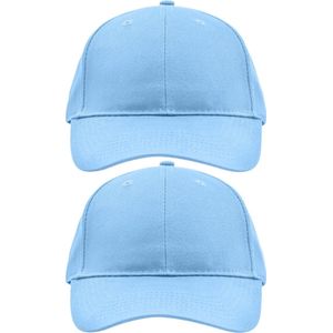 4x stuks 6-panel baseball lichtblauwe caps/petjes