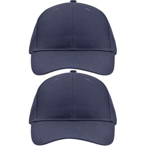 4x stuks 6-panel baseball navy blauwe caps/petjes