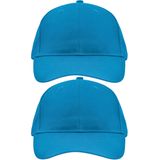 4x stuks 6-panel baseball turquoise blauwe caps/petjes