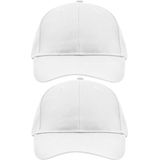2x stuks 6-panel baseball witte caps/petjes