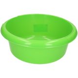 Set van 2x stuks ronde afwasteiltjes / afwasbakken - 6,2 liter - groen - Kunststof afwasteil / handwas camping