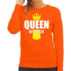 Bellatio Decorations - Koningsdag Sweater - Oranje - Queen of Booze