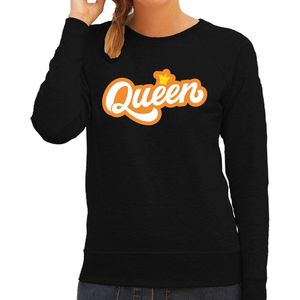 Queen Koningsdag sweater - zwart - dames - koningin / kleding / outfit / trui