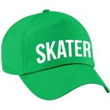 Set van valbescherming voor kinderen maat  S / 4 tot 5 jaar met een stoere SKATER pet groen