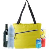 Grote koeltas draagtas/schoudertas geel met 2 stuks flexibele koelelementen 20 liter
