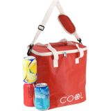 Koeltas draagtas schoudertas rood met 2 stuks flexibele koelelementen 18 liter