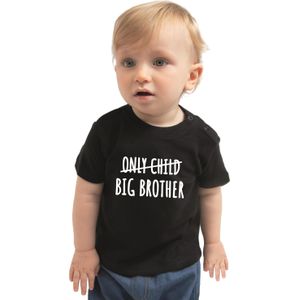 Correctie only child big brother cadeau t-shirt zwart voor peuter / kinderen - Aankodiging zwangerschap grote broer 92