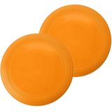5x stuks oranje speelgoed frisbee 21 cm - Buiten speelgoed - Strand speelgoed
