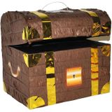 Pinata piraten schatkist set + stok + masker - Piraten thema feestartikelen