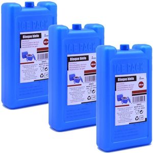 Set van 6x stuks koelelementen 10 x 4 x 18 cm blauw - Koelblokken/koelelementen voor koeltas/koelbox