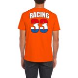 Oranje t-shirt Racing supporter race fan voor heren - race fan race supporter coureur supporter