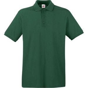 Donkergroen polo shirt premium van katoen voor heren - Polo t-shirts voor heren