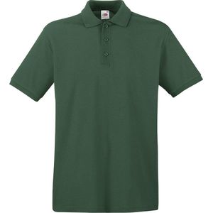 Donkergroen polo shirt premium van katoen voor heren - Polo t-shirts voor heren